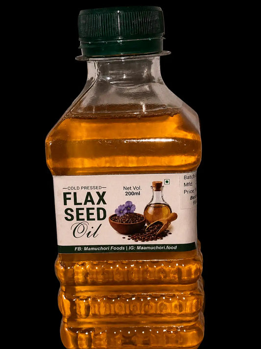MaamuChhori Flaxseed Oil 200ml - Carefully Processed To Retain Maximum Nutritional Value, This Oil Is Ideal For Babies, Growing Children, Breastfeeding Mothers, And The Whole Family