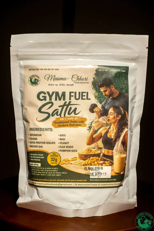 MaamuChhori M.C Gym Fuel Sattu 500gm - A High-Protein, Nutrient-Dense Sattu Blend Designed For Athletes, Gym-Goers, And Anyone Living An Active Lifestyle