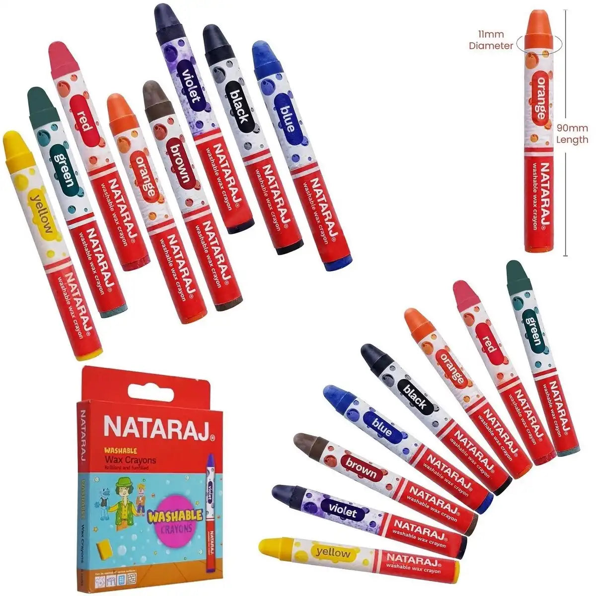 Natrajan Small Wax Crayon – Bright Colors for Kids Drawing & Coloring