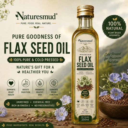 Premium Flax Seed Oil by Naturesmud - Cold Pressed and Organic