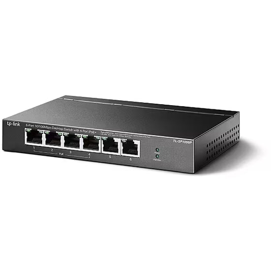 6 Port PoE Switch – 4 PoE Ports + 2 Uplink Ports for IP Cameras & CCTV Systems
