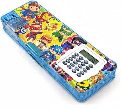 Pencil Box with Calculator – Multi-Function School Stationery Box for Kids