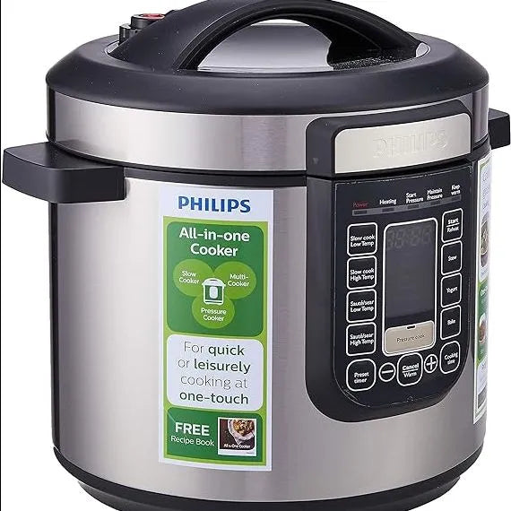 Philips Electric Pressure Cooker (EPC) -HD2137/62 - Ideal For Smaller Households, It Pressure Cooks, Slow Cooks, Steams And Sautés