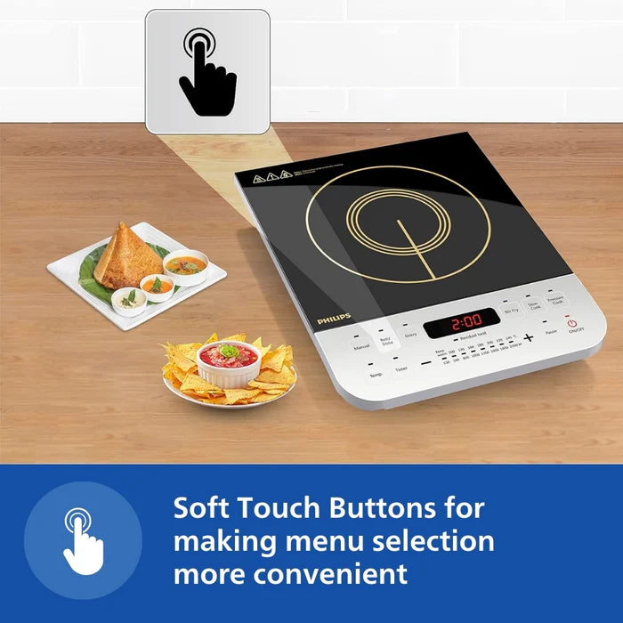 Philip Induction Cooker - HD4928/01 - 8 Cooking Functions And A Digital Timer Make Everyday Meals Quicker And Cleaner Than Ever
