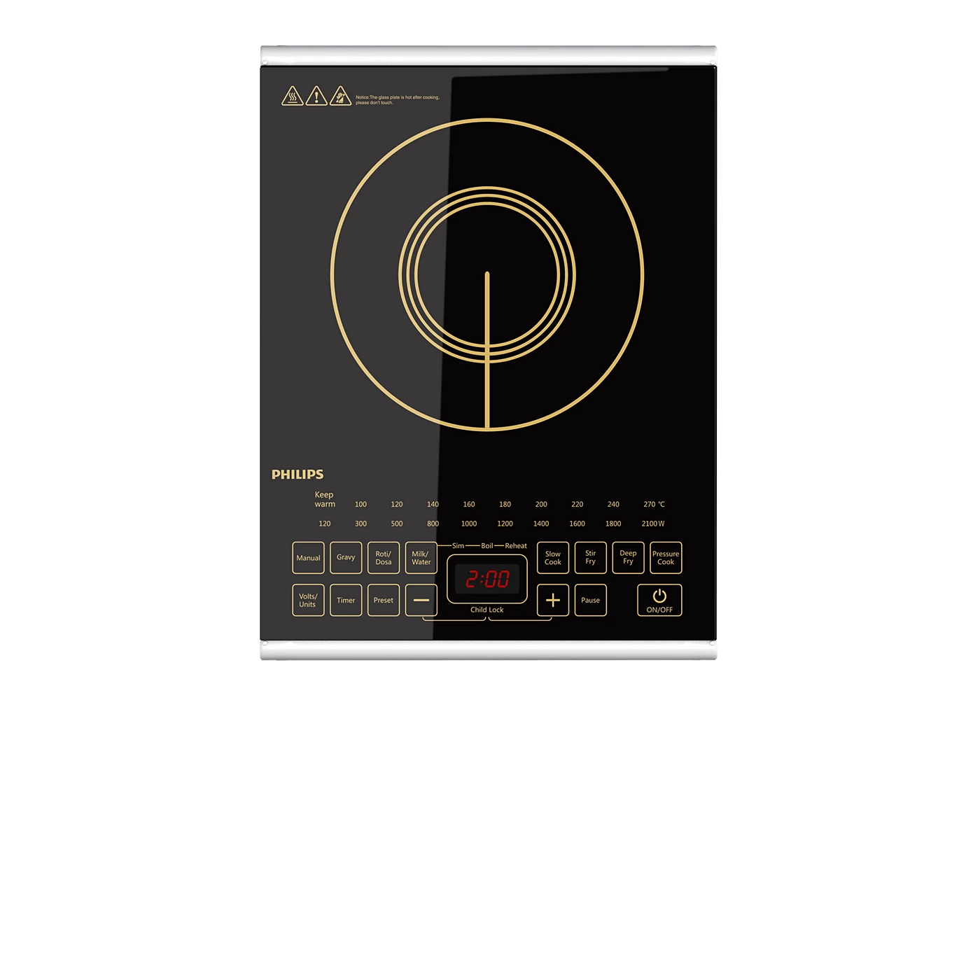 Philip Induction Cooker - HD4938/01 - Advanced Touch Controls, 2100 W Power And A Keep‑Warm Function Make It A Stylish And Practical Addition To Any Kitchen