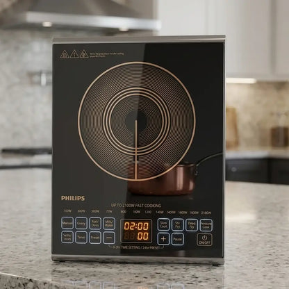 Philip Induction Cooker - HD4938/01 - Advanced Touch Controls, 2100 W Power And A Keep‑Warm Function Make It A Stylish And Practical Addition To Any Kitchen