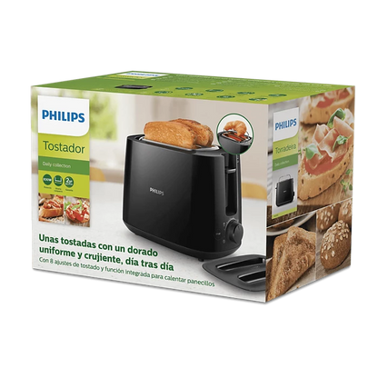 Philip Toaster - HD2582/90 - 8 Browning Levels, Bun Warmer, And Defrost Mode, In A Clean, Modern Colour Palette