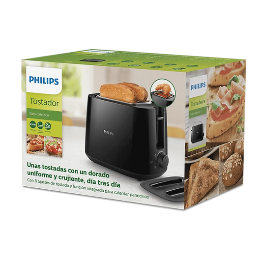 Philip Toaster - HD2582/90 - 8 Browning Levels, Bun Warmer, And Defrost Mode, In A Clean, Modern Colour Palette