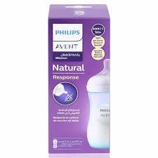 Philips Avent Bottle Nat 3.0 9oz Blue 1P - SCY903/21 - Breast-Shaped Teat, Anti-Colic Valve, And A Soft Blue Design. A Colourful Choice For Feeding Time