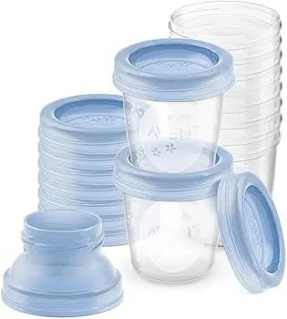 Philips Avent Breast Milk Refill Cup - SCF619/05 - With A Secure Screw-Top Lid And Measurement Markings, It's An Eco-Friendly Alternative To Disposable Bags