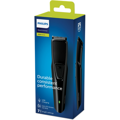 Philips Beard Trimmer - BT1233/14 - Self-Sharpening Blades, 6 Integrated Length Settings From 0.5 Mm To 5 Mm, And A 45-Minute Battery With USB Charging