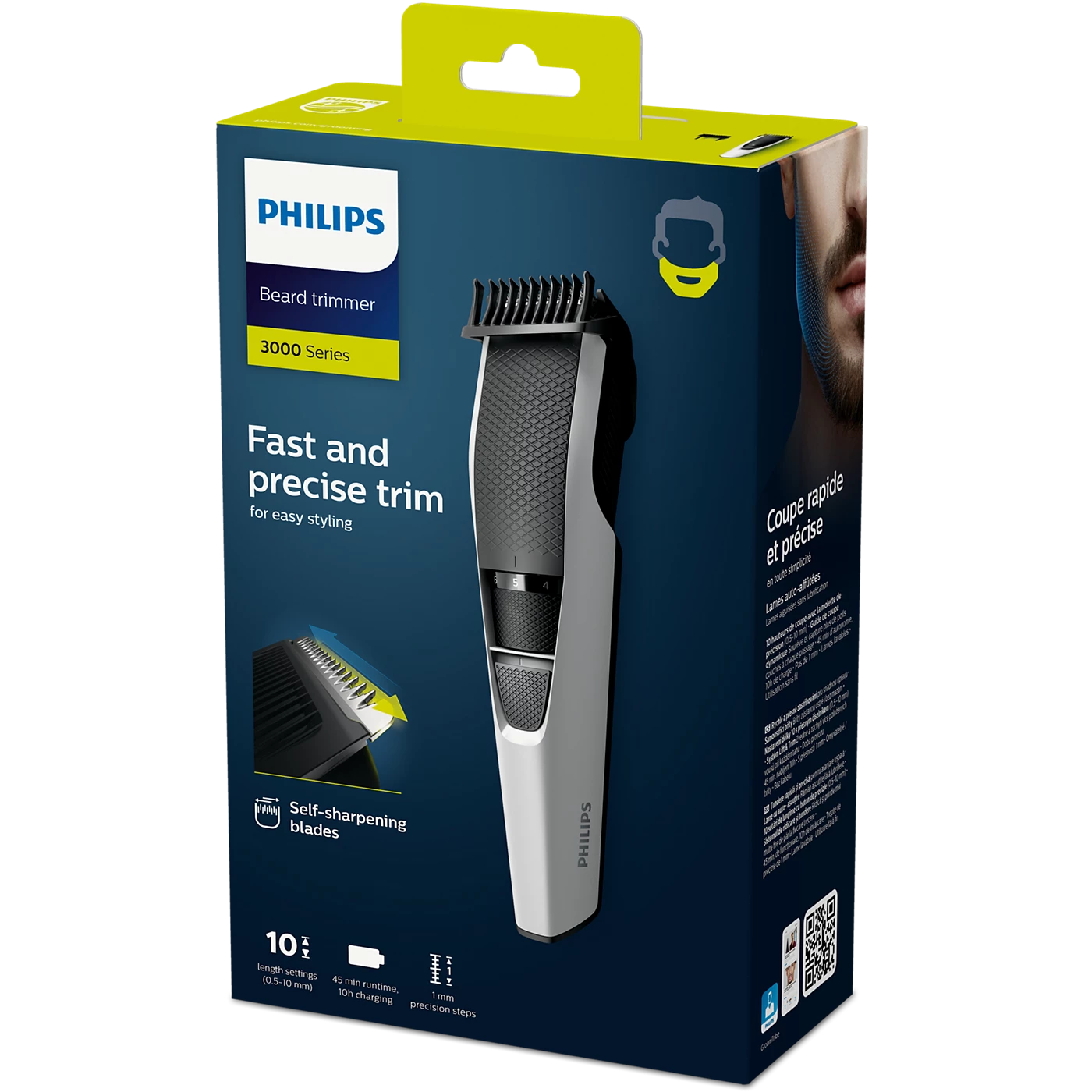 Philips Beard Trimmer - BT3206/14 - With 20 Lock-In Length Settings And A 60-Minute Battery, It Delivers A Precise, Even Trim Every Time