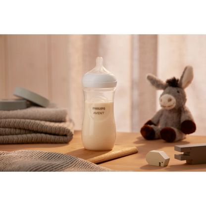 Philips Avent Bottle Nat 3.0 11oz 1P - SCY906/01 - Breast-Shaped Teat And Anti-Colic Valve Included