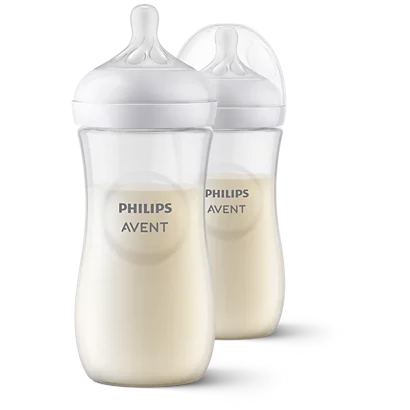 Philips Avent Bottle Nat 3.0 11oz 2P - SCY906/02 - Convenient Value Pack For Older Babies With Bigger Appetites