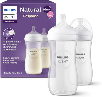 Philips Avent Bottle Nat 3.0 11oz 2P - SCY906/02 - Convenient Value Pack For Older Babies With Bigger Appetites