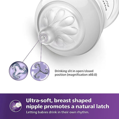 Philips Avent Bottle Nat 3.0 4oz 1P - SCY900/01 - Soft, Breast-Shaped Silicone Teat That Mimics The Feel Of The Breast, Making It Easy To Combine Breast And Bottle Feeding