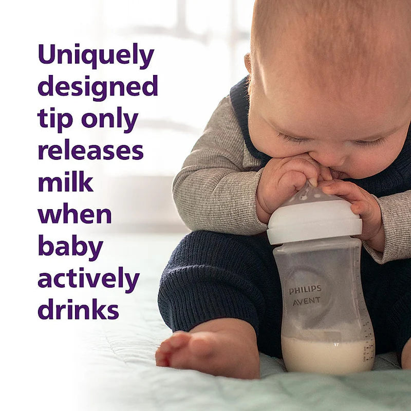 Philips Avent Bottle Nat 3.0 4oz 2P - SCY900/02 - Natural 3.0 Bottles With Wide Breast-Shaped Teats And Anti-Colic Valves