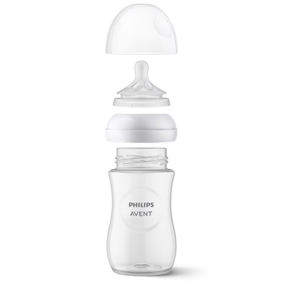 Philips Avent Bottle Nat 3.0 9oz 2P - SCY903/02 - Natural 3.0 Bottles With Flow 3 Teats And Anti-Colic Valves. Convenient Value Pack For Parents Of Older Babies