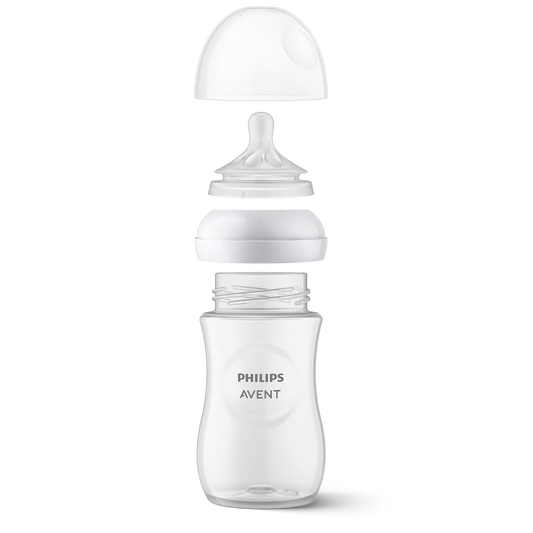 Philips Avent Bottle Nat 3.0 9oz 2P - SCY903/02 - Natural 3.0 Bottles With Flow 3 Teats And Anti-Colic Valves. Convenient Value Pack For Parents Of Older Babies
