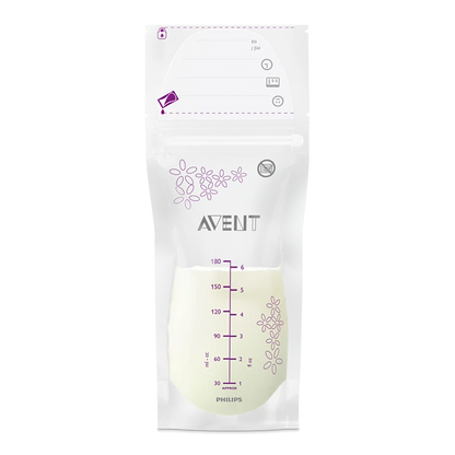 Philips Avent Breast Milk Bags 25pcs - SCF603/25 - With A Self-Standing Base And Easy-Pour Design, Storing And Transferring Expressed Milk Is Clean, Safe, And Convenient