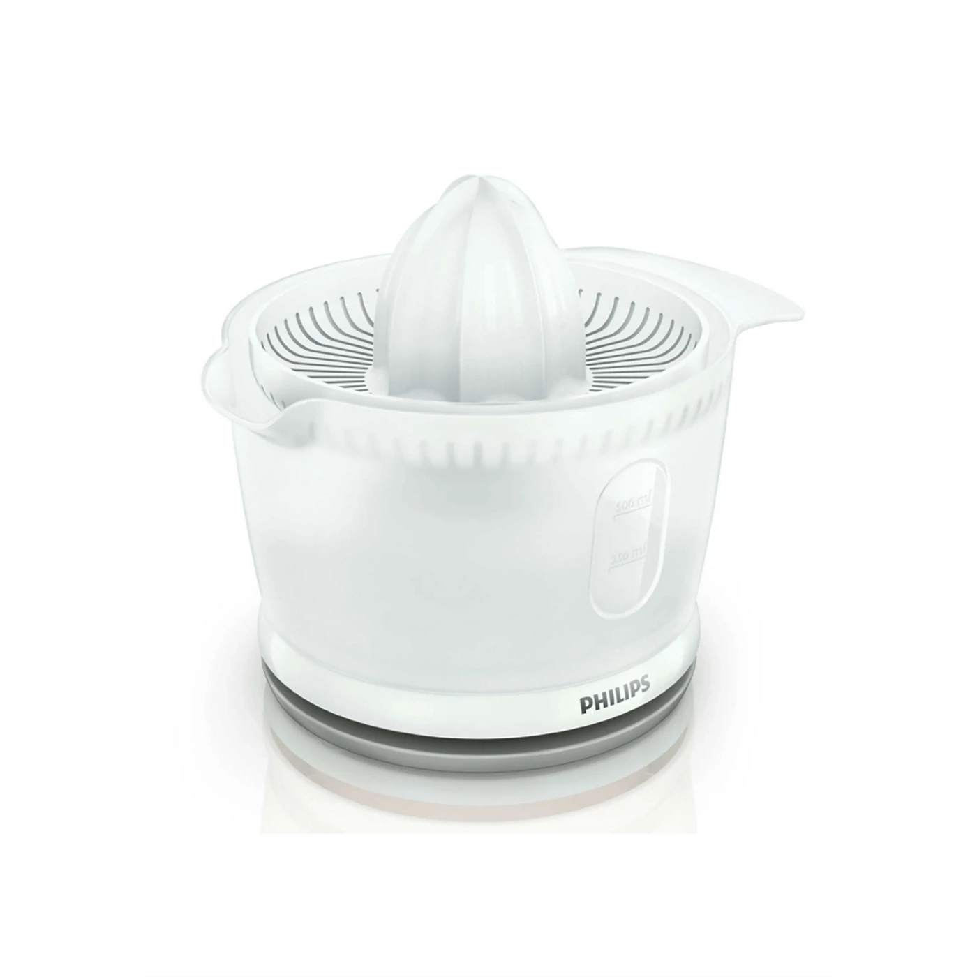 Philips Citrus Press - HR2738/00 - Two Cones Fit All Citrus Sizes, And The Transparent Jug Measures As You Squeeze