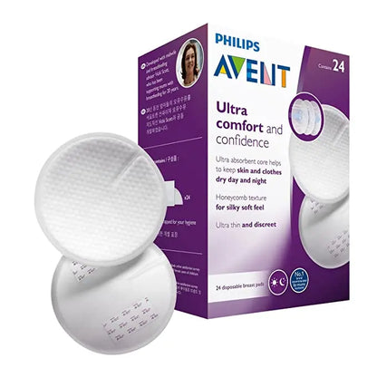 Philips Avent Disposable Breastpad 24pcs - SCF254/24 - The 24-Pack Provides Comfortable, Leak-Proof Confidence Throughout The Day And Night
