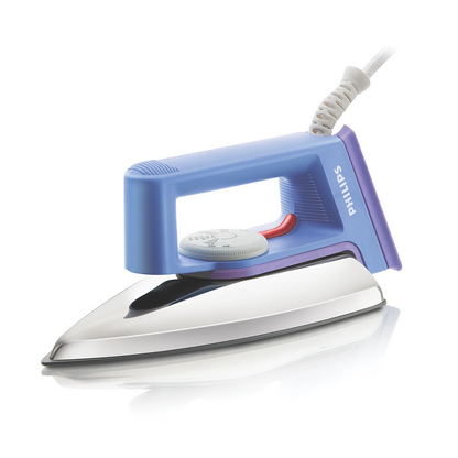 Philips Dry Iron - HD1182/28 - Distinctive Golden Non-Stick Soleplate That Glides Smoothly And Resists Scratches. With 1000 W Power And A Lightweight Design