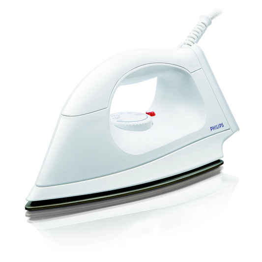 Philips Dry Iron - HI114/28 - Faster Heat-Up And Better Wrinkle Removal With 1000 W Of Power And A Smooth Non-Stick Soleplate