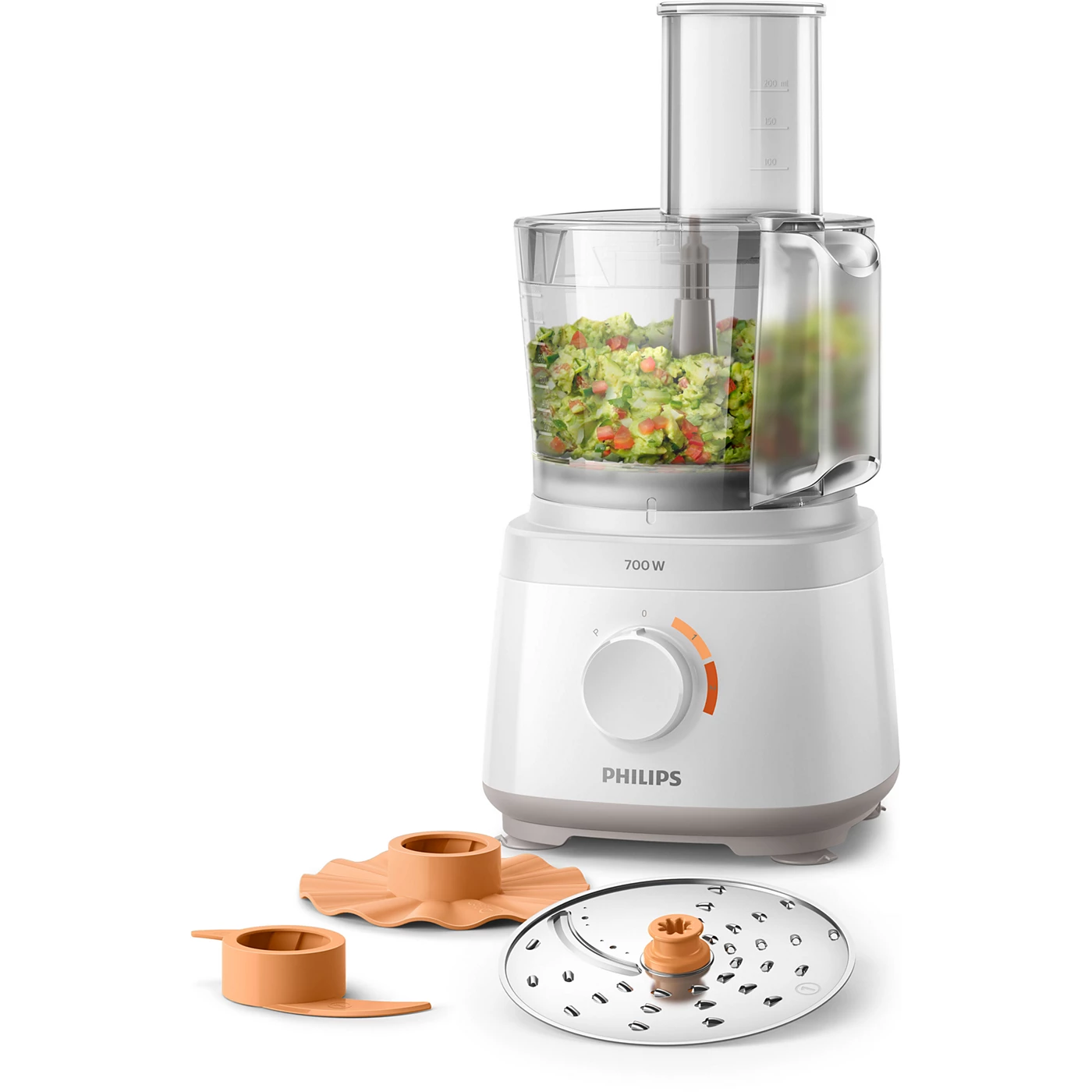 Philips Food Processor / Prep - HR7310 - 700 W Motor, 2.1 L Bowl, And Essential Attachments For Slicing, Shredding, Kneading, And Chopping