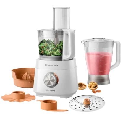 Philips Food Processor Prep - HR7320 - Delivers 750 W Of Power With A 2.5 L Bowl, Stainless Steel Discs, And A Kneading Tool