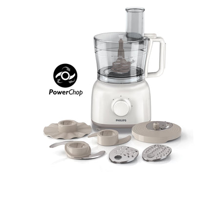 Philips Food Processor / Prep - HR7627/00 - With A 2.1 L Processing Bowl, Stainless Steel Discs, And Kneading Tool, It Covers Chopping, Slicing, Shredding, Blending, And Dough Making