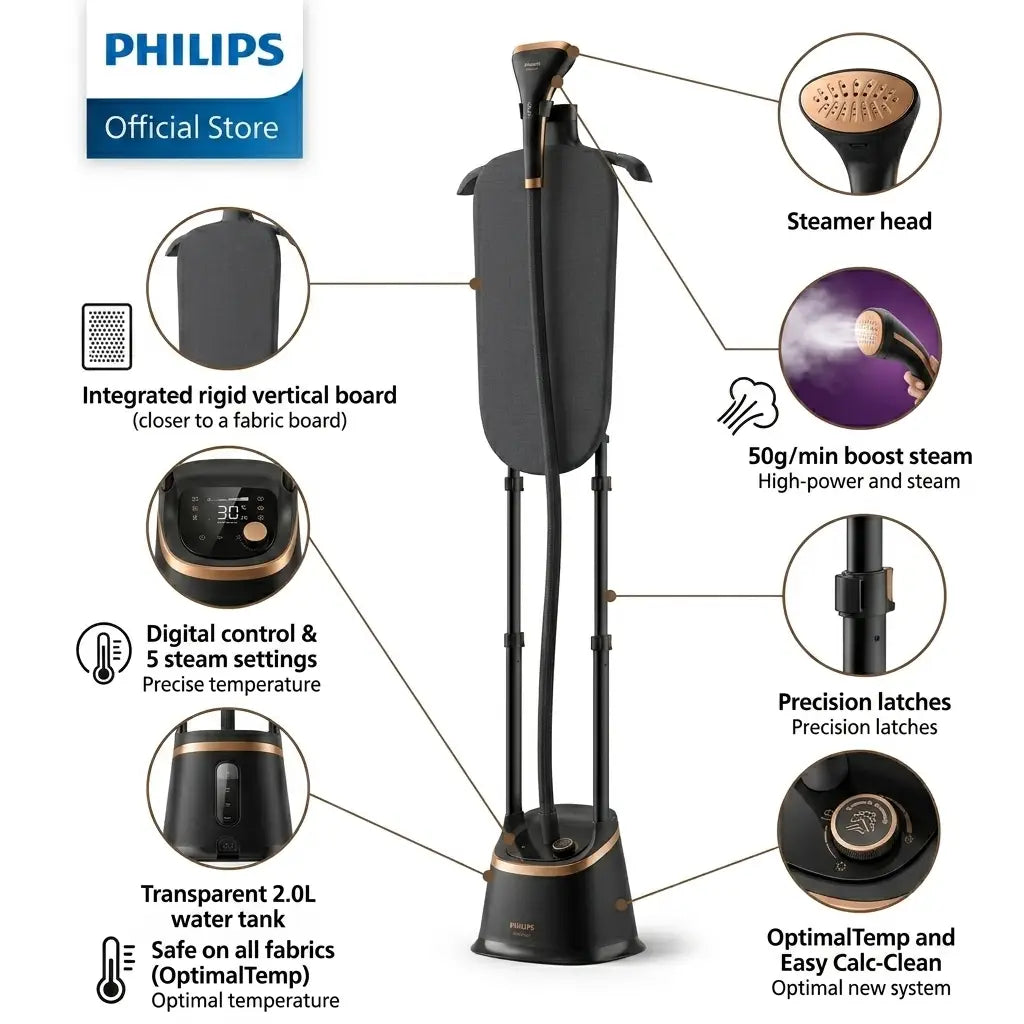 Philips Garment Steamer - STE1030/20 - Steam Multiple Garments Continuously Without Refilling, Perfect For Households And Fashion Enthusiasts