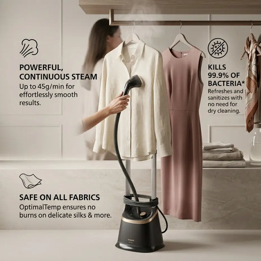 Philips Garment Steamer - STE1030/20 - Steam Multiple Garments Continuously Without Refilling, Perfect For Households And Fashion Enthusiasts