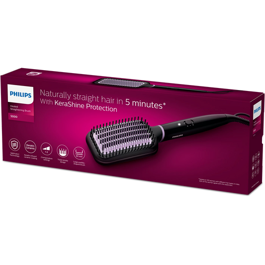 Philips Hair Brush - BHH880/10 - Uses Ionic Technology And Ceramic-Coated Bristles To Smooth And Shine Hair
