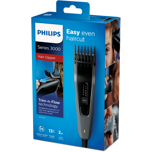 Philips Hair Clipper - HC3520/15 - Dualcut Blades For A Cleaner Cut, 13 Length Settings (1–23 Mm), And A 60-Minute Battery