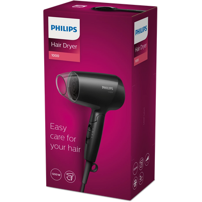 Philips Hair Dryer - BHC010/10 - 1200 W Of Power, 2 Heat Settings, And A Compact Design That Fits Easily In Luggage