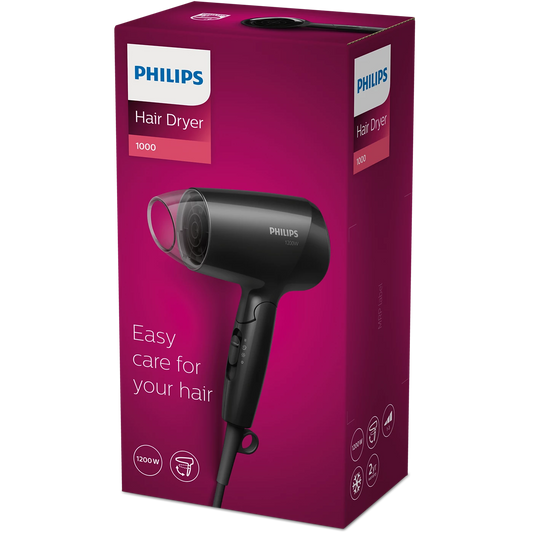 Philips Hair Dryer - BHC010/10 - 1200 W Of Power, 2 Heat Settings, And A Compact Design That Fits Easily In Luggage