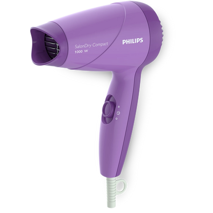 Philips Hair Dryer - HP8100/46 - Lightweight, Compact Hair Dryer With 1000 W of Power And 2 Heat Settings