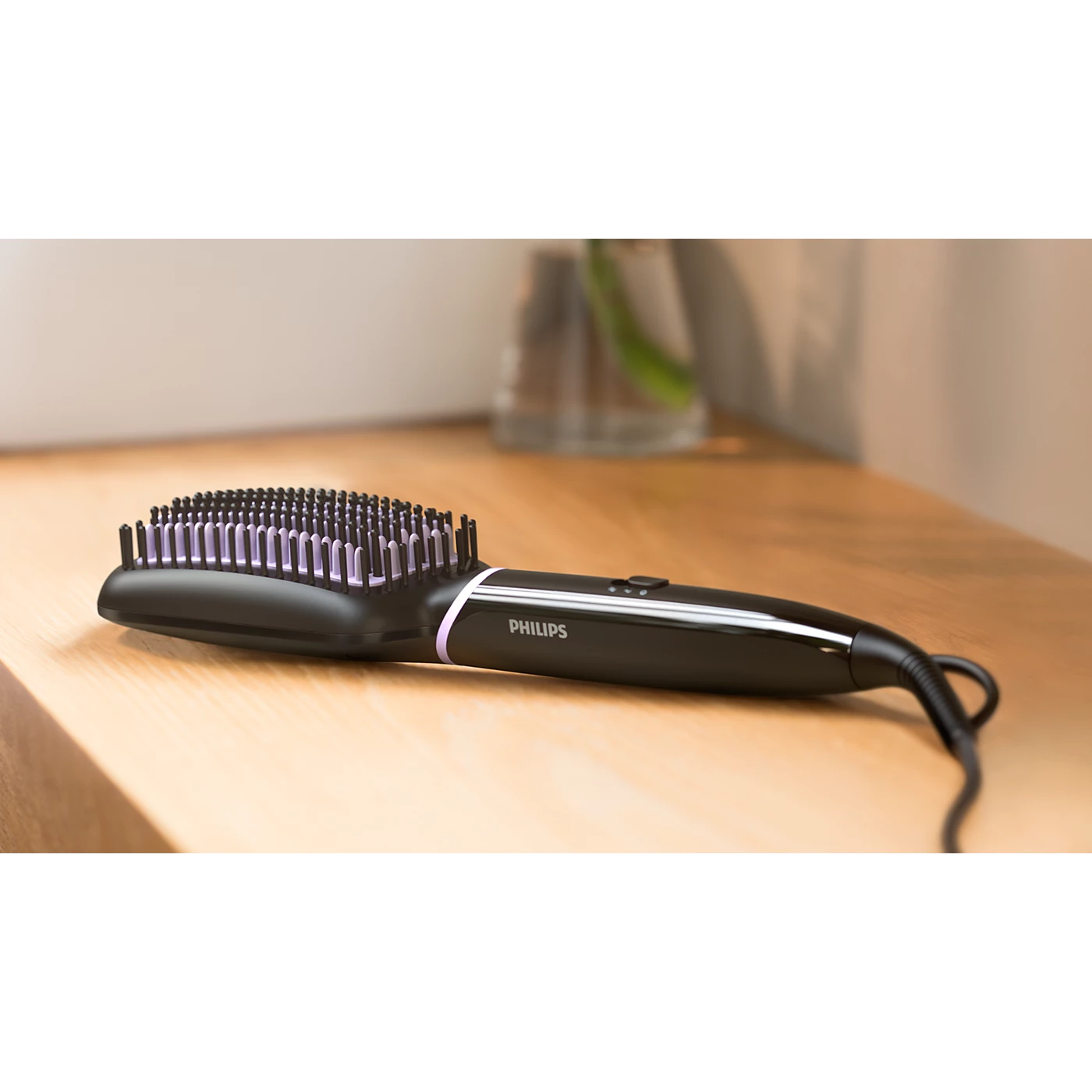 Philips Hair Brush - BHH896/10 - Gentle On Hair, It Reduces Frizz And Adds Shine Without Clamping Or Pulling