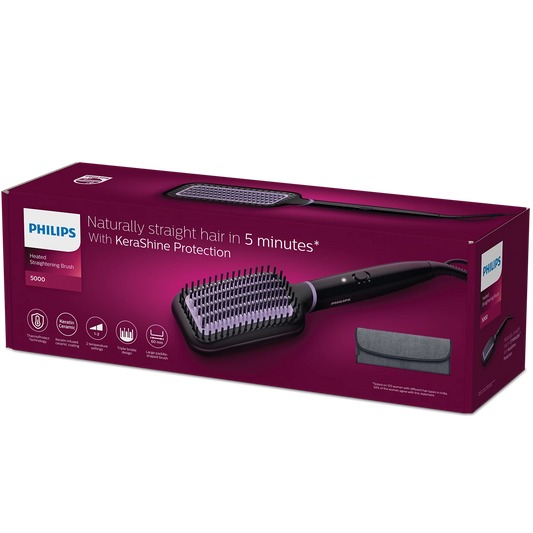 Philips Hair Brush - BHH896/10 - Gentle On Hair, It Reduces Frizz And Adds Shine Without Clamping Or Pulling