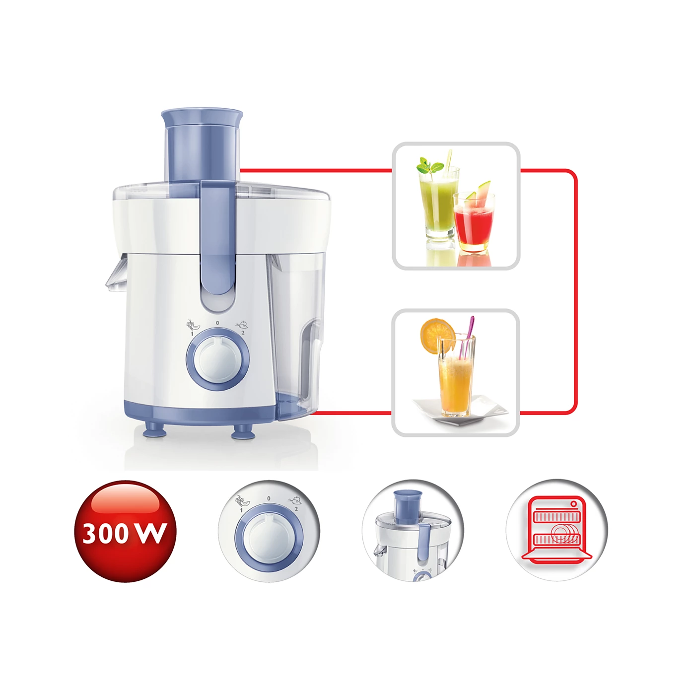 Philips Juice Extractor, Juicer - HR1811/71 -  Lightweight, Affordable, And Easy To Clean