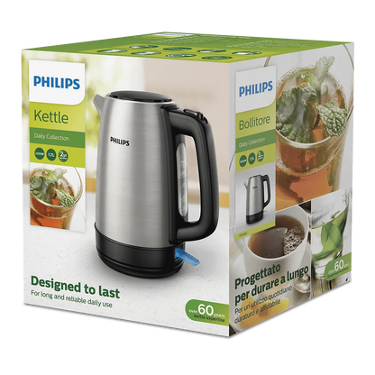 Philips Kettle - HD9350/90 - Stainless Steel Body, 2200 W Rapid Boil, And a Fine Micro-Mesh Filter