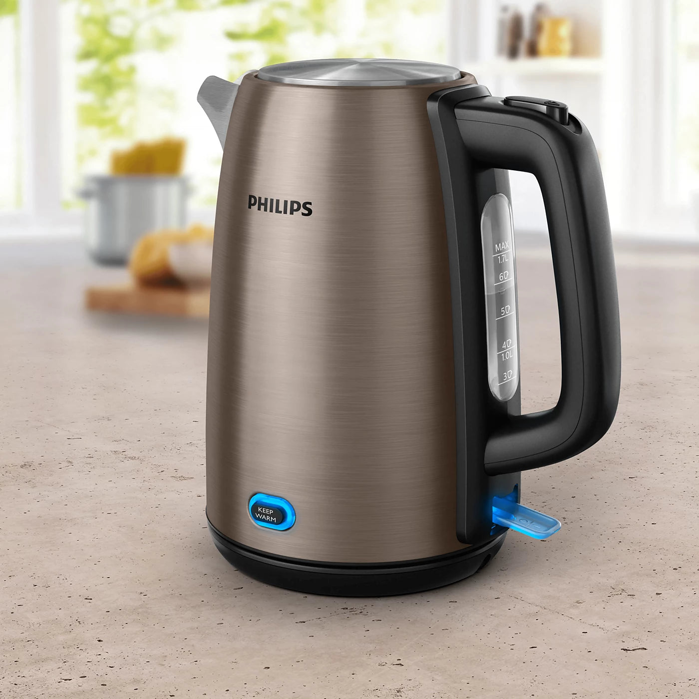Philips Kettle - HD9355/92 - Premium 1.5 L Capacity With An 1800 W Concealed Element, Brushed Stainless Steel Body