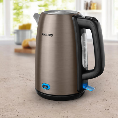 Philips Kettle - HD9355/92 - Premium 1.5 L Capacity With An 1800 W Concealed Element, Brushed Stainless Steel Body