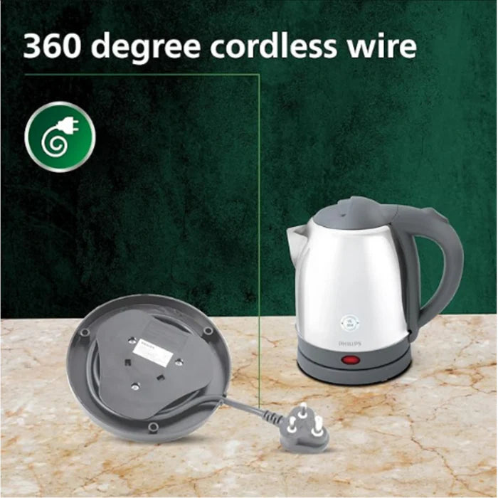 Philips Kettle - HD9363/02 - 1800 W Element, Flat Heating Plate For Fast Boiling, And a Compact Design With Cordless Operation