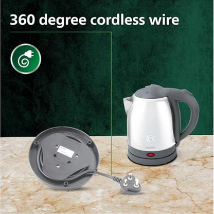 Philips Kettle - HD9363/02 - 1800 W Element, Flat Heating Plate For Fast Boiling, And a Compact Design With Cordless Operation