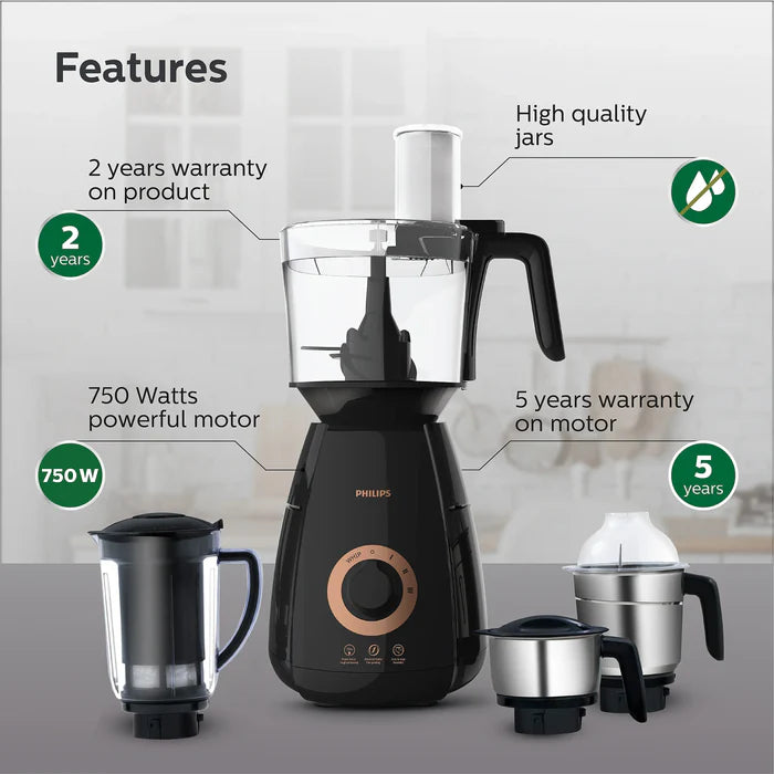Philips Mixer Grinder - HL7707/01 - 750 W Mixer Grinder With a Centrifugal Juicer Attachment