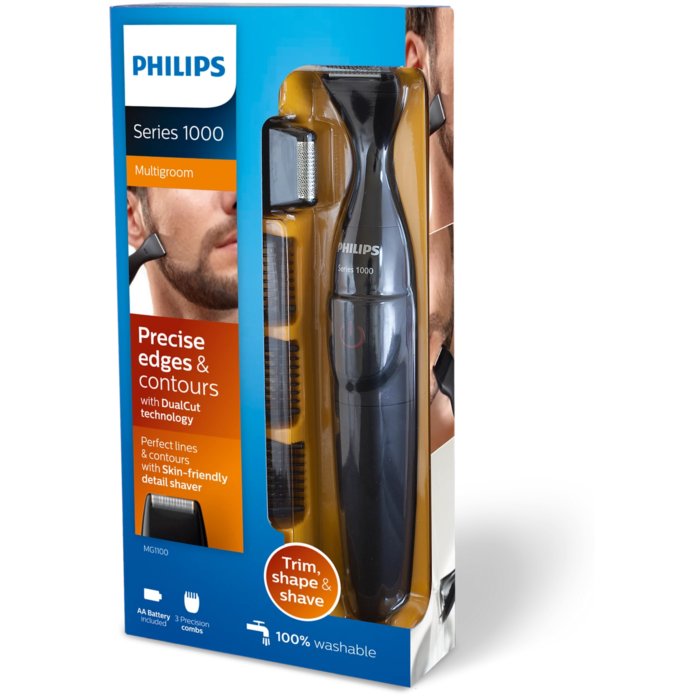 Philips Multi Purpose Grooming - MG1100/16 - For Beard, Stubble, Nose, Ear, and Body Grooming