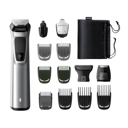 Philips Multi Purpose Grooming - MG7720/15 - SteelPrecision Blades, Smart BeardSense Motor Technology, 15 Attachments, And a 120-minute Battery