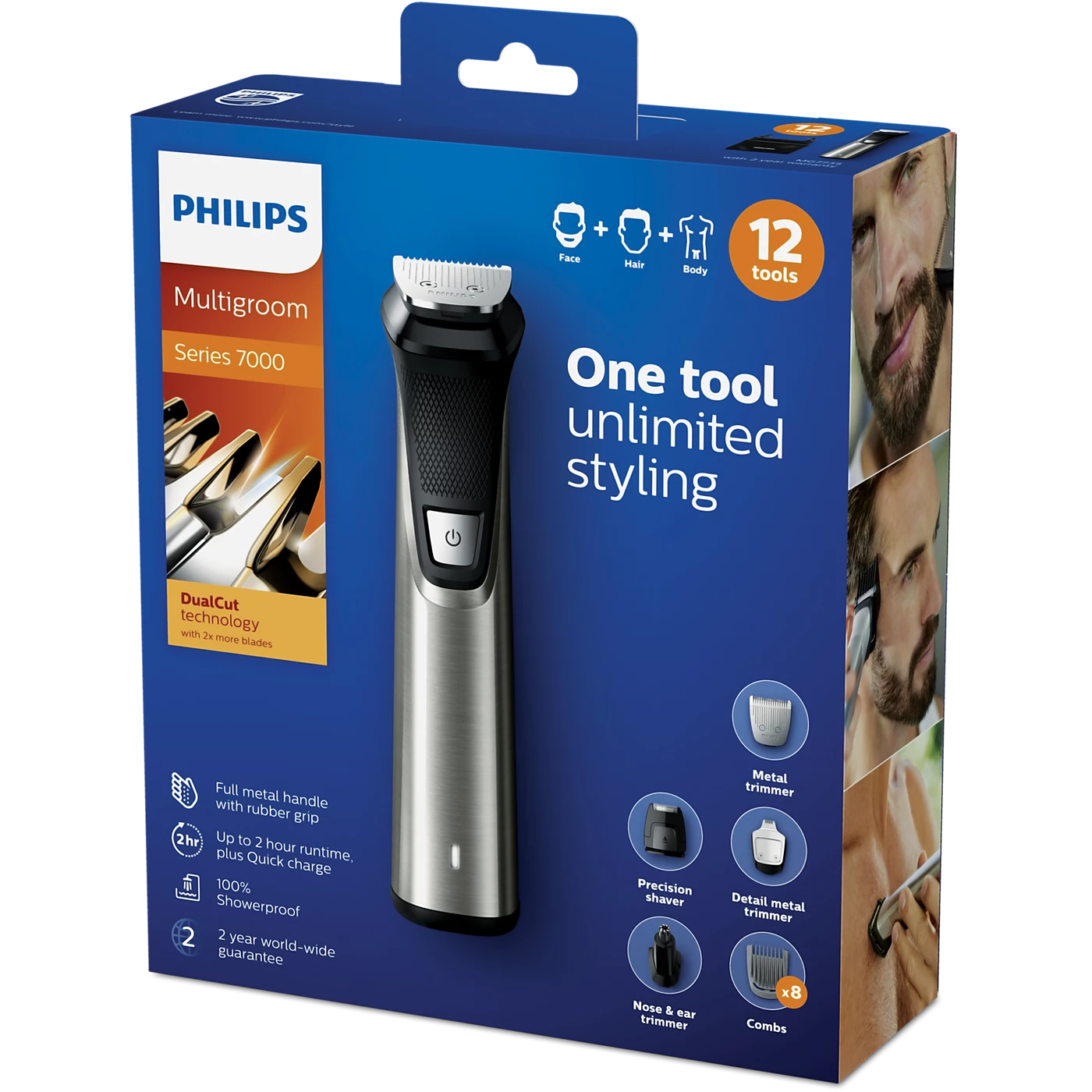 Philips Multi Purpose Grooming - MG7735/15 - 15 Attachments, SteelPrecision Blades, And a 120-minute Battery